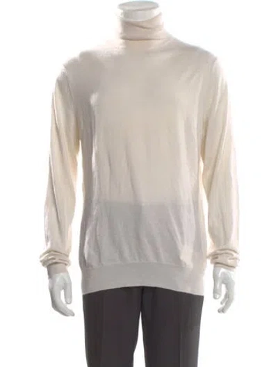 Pre-owned Saks Fifth Avenue Cashmere Turtleneck Pullover In Neutral