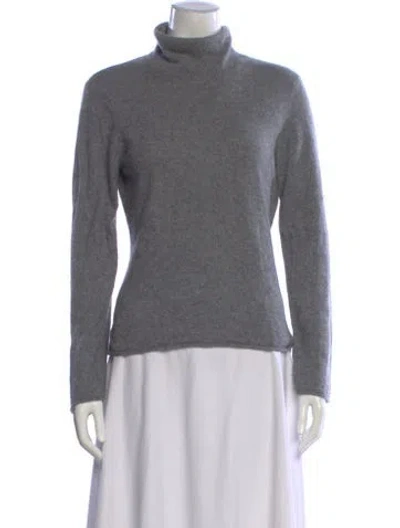 Pre-owned Saks Fifth Avenue Cashmere Turtleneck Sweater In Gray