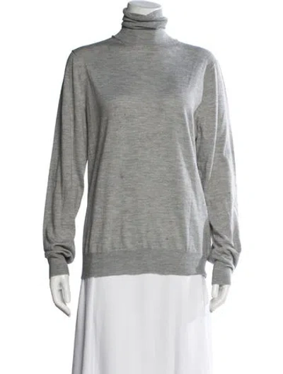 Pre-owned Saks Fifth Avenue Cashmere Turtleneck Sweater In Gray
