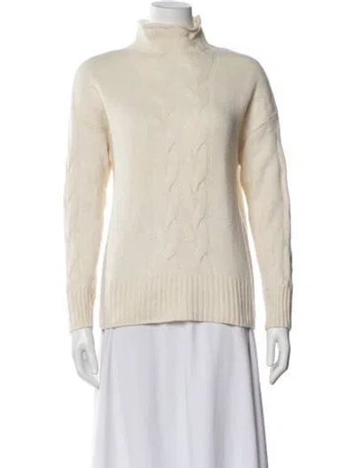 Pre-owned Saks Fifth Avenue Cashmere Turtleneck Sweater In Neutral