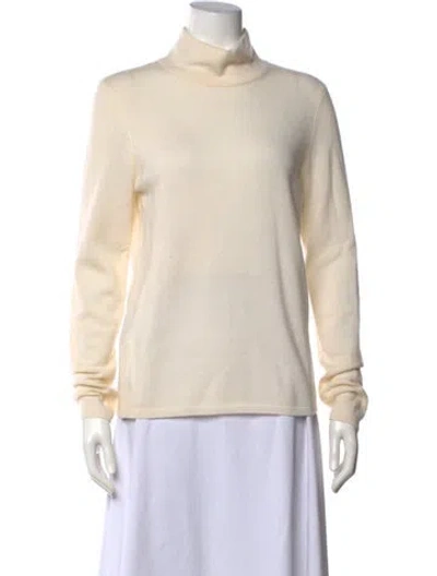 Pre-owned Saks Fifth Avenue Cashmere Turtleneck Sweater W/ Tags In Neutral