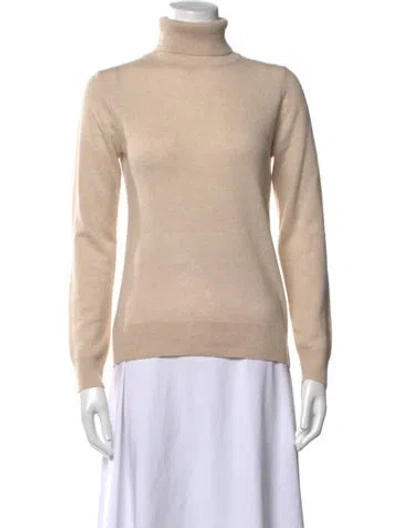 Pre-owned Saks Fifth Avenue Cashmere Turtleneck Sweater W/ Tags In Neutrals