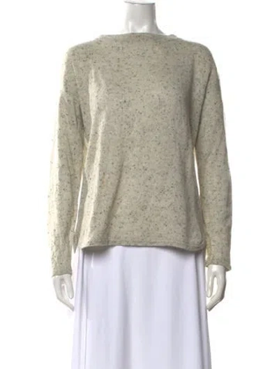 Pre-owned Saks Fifth Avenue Cashmere Tweed Pattern Sweater In Grey