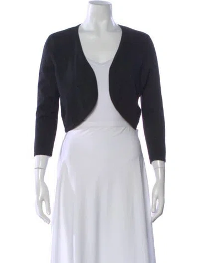 Pre-owned Saks Fifth Avenue Cashmere V-neck Sweater In Black