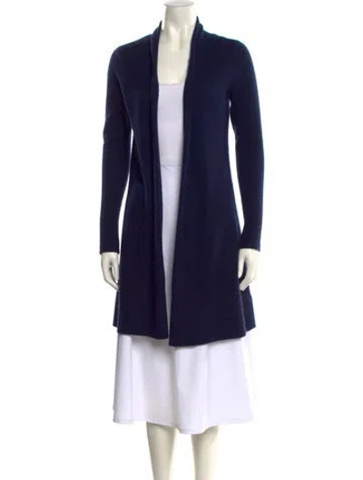 Pre-owned Saks Fifth Avenue Cashmere V-neck Sweater In Blue