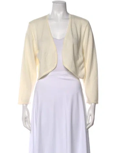 Pre-owned Saks Fifth Avenue Cashmere V-neck Sweater In Neutral