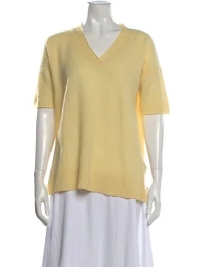Pre-owned Saks Fifth Avenue Cashmere V-neck Sweater In Neutral