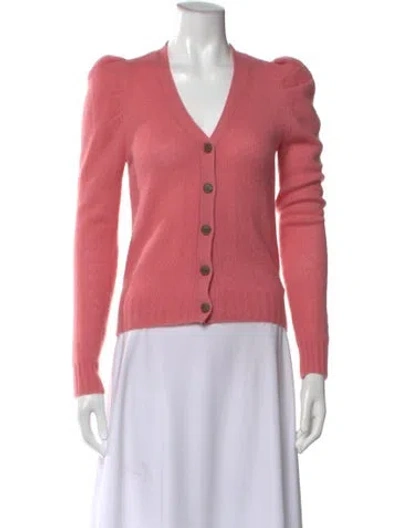 Pre-owned Saks Fifth Avenue Cashmere V-neck Sweater In Pink
