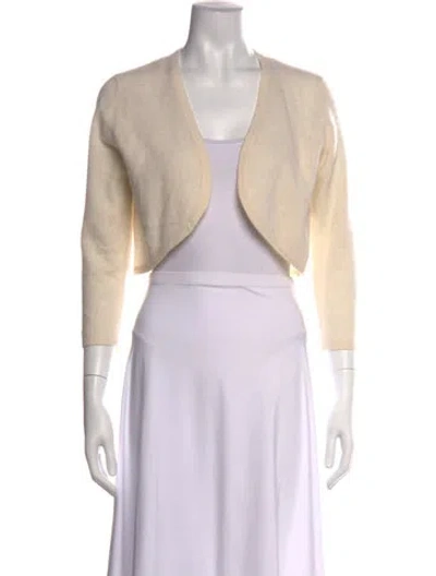 Pre-owned Saks Fifth Avenue Cashmere V-neck Sweater W/ Tags In Neutral