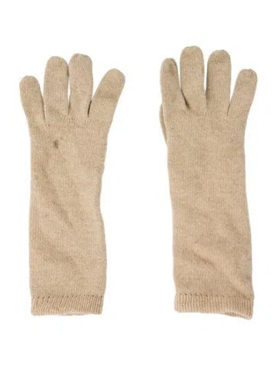 Pre-owned Saks Fifth Avenue Cashmere Winter Gloves In Neutral