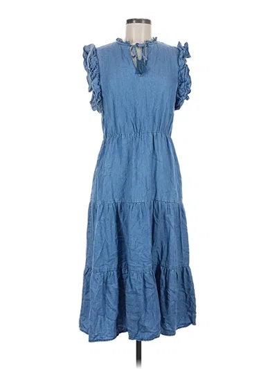 Pre-owned Saks Fifth Avenue Casual Dress In Blue