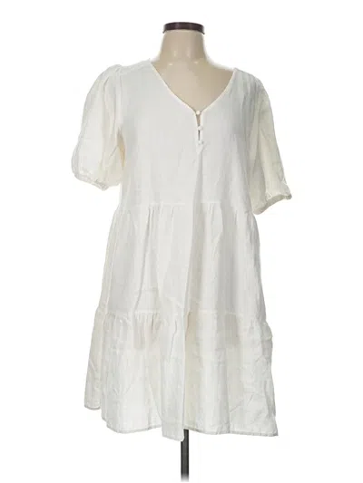 Pre-owned Saks Fifth Avenue Casual Dress In White
