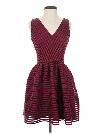 Pre-owned Saks Fifth Avenue Cocktail Dress In Burgundy