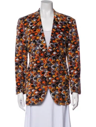 Pre-owned Saks Fifth Avenue Corduroy Printed Blazer In Multi