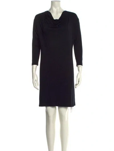 Pre-owned Saks Fifth Avenue Cowl Neck Mini Dress In Black