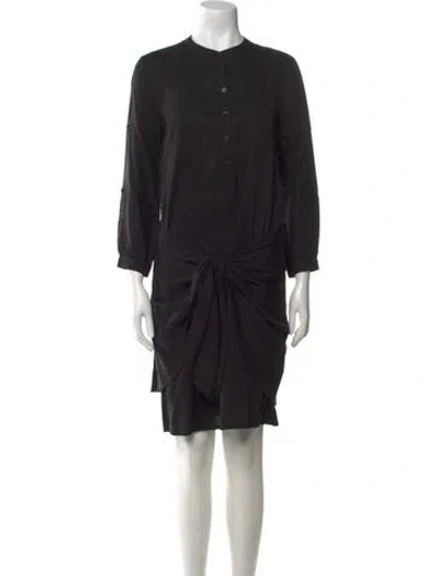 Pre-owned Saks Fifth Avenue Crew Neck Knee-length Dress In Black