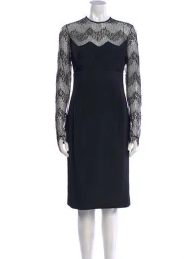 Pre-owned Saks Fifth Avenue Crew Neck Knee-length Dress In Black