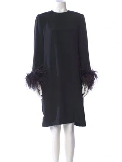 Pre-owned Saks Fifth Avenue Crew Neck Knee-length Dress In Black