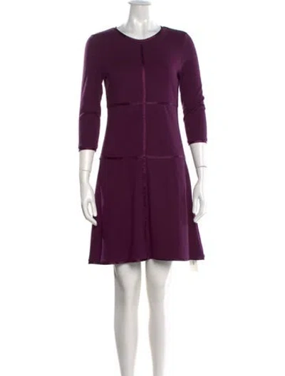 Pre-owned Saks Fifth Avenue Crew Neck Knee-length Dress In Purple