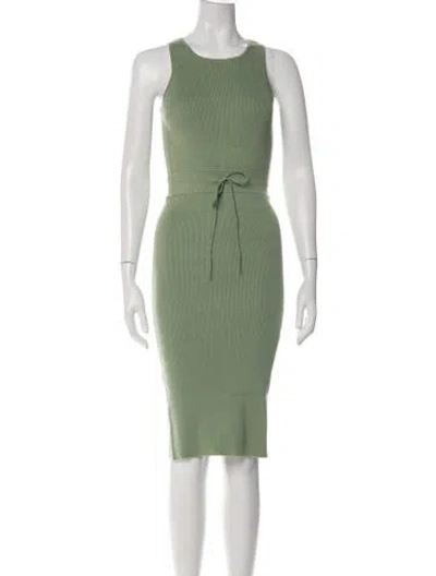 Pre-owned Saks Fifth Avenue Crew Neck Knee-length Dress W/ Tags In Green