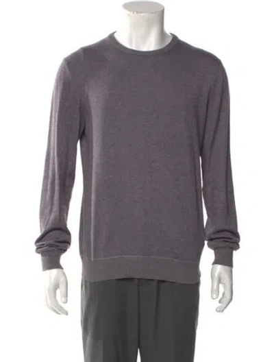Pre-owned Saks Fifth Avenue Crew Neck Long Sleeve Pullover In Gray