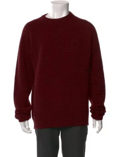 Pre-owned Saks Fifth Avenue Crew Neck Long Sleeve Pullover In Red