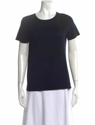 Pre-owned Saks Fifth Avenue Crew Neck Short Sleeve T-shirt In Blue