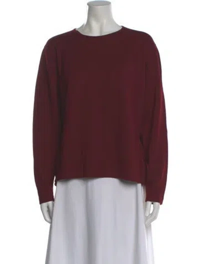 Pre-owned Saks Fifth Avenue Crew Neck Sweater In Burgundy