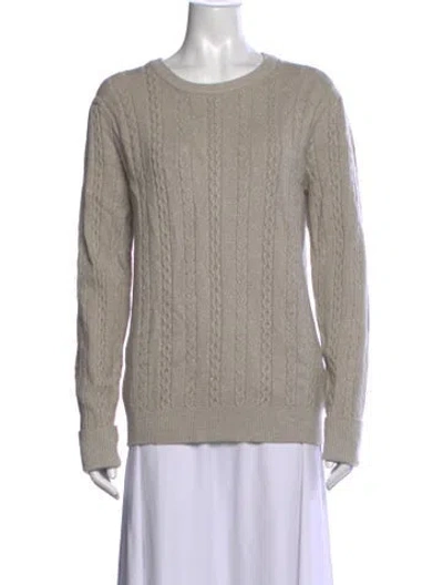 Pre-owned Saks Fifth Avenue Crew Neck Sweater W/ Tags In Metallic/neutrals