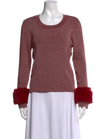 Pre-owned Saks Fifth Avenue Crew Neck Sweater W/ Tags In Red