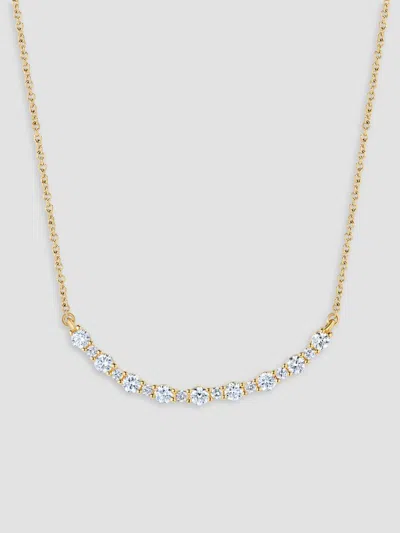 Saks Fifth Avenue Diamonds Women's 18k Gold & 0.79 Tcw Diamond Curved Bar Pendant Necklace