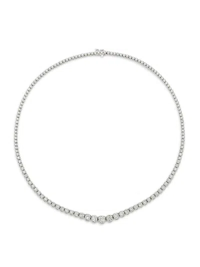 Saks Fifth Avenue Diamonds Women's 18k White Gold & 10.92 Tcw Diamond Tennis Necklace