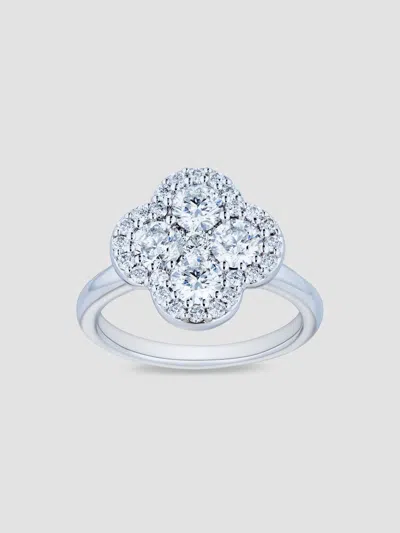 Saks Fifth Avenue Diamonds Women's 18k White Gold & 1.93 Tcw Diamond Clover Ring