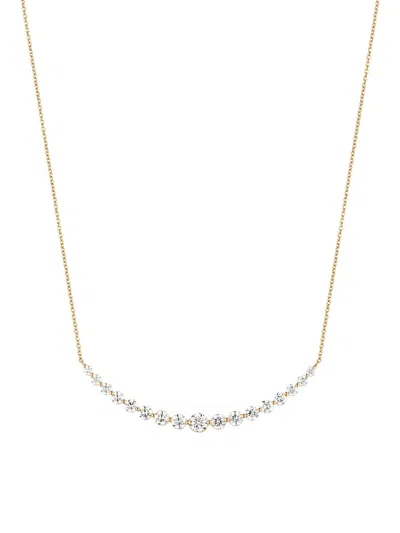 Saks Fifth Avenue Diamonds Women's 18k White Gold & 2.51 Tcw Diamond Curved Bar Pendant Necklace