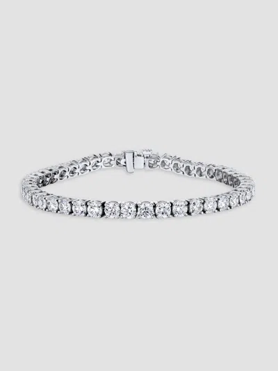 Saks Fifth Avenue Diamonds Women's 18k White Gold & 8.55 Tcw Diamond Tennis Bracelet In Metallic