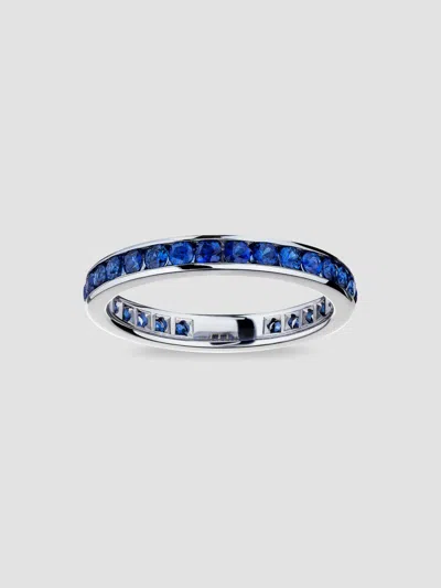 Saks Fifth Avenue Diamonds Women's 18k White Gold & Blue Sapphire Eternity Band