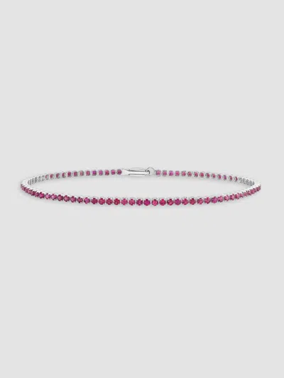 Saks Fifth Avenue Diamonds Women's 18k White Gold & Ruby Bracelet In Pink