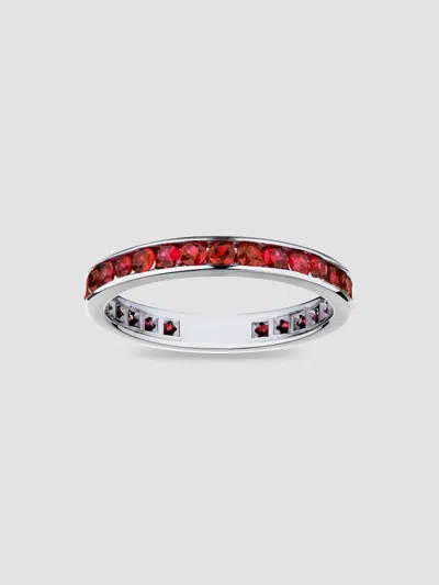 Saks Fifth Avenue Diamonds Women's 18k White Gold & Ruby Eternity Band