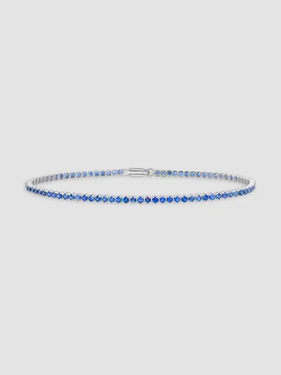 Saks Fifth Avenue Diamonds Women's 18k White Gold Sapphire Bracelet, 7" In Blue