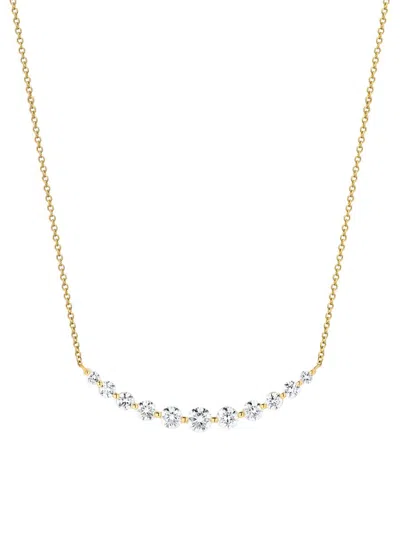Saks Fifth Avenue Diamonds Women's 18k Yellow Gold & 1.00 Tcw Diamond Curved Bar Pendant Necklace