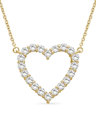 Saks Fifth Avenue Diamonds Women's 18k Yellow Gold & 1.00 Tcw Lab-grown Diamond Heart Pendant Necklace