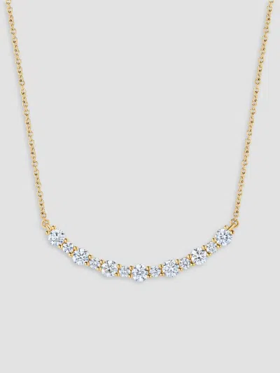 Saks Fifth Avenue Diamonds Women's 18k Yellow Gold & 1.35 Tcw Diamond Curved Bar Pendant Necklace