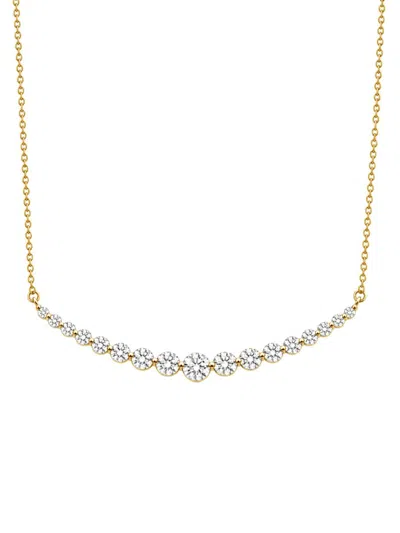 Saks Fifth Avenue Diamonds Women's 18k Yellow Gold & 3.00 Tcw Lab-grown Diamond Curved Bar Pendant Necklace