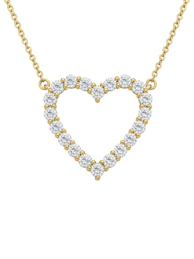 Saks Fifth Avenue Diamonds Women's 18k Yellow Gold & 3.00 Tcw Lab-grown Diamond Heart Pendant Necklace