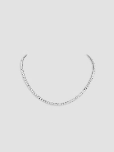 Saks Fifth Avenue Diamonds Women's Saks Diamond Collection 18w 17" 4 Prong Straight Diam Neck In Silver