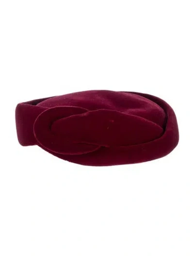 Pre-owned Saks Fifth Avenue Evening Hat In Red