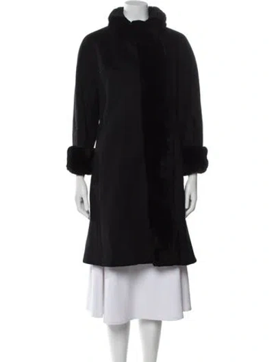 Pre-owned Saks Fifth Avenue Faux Fur Coat In Black