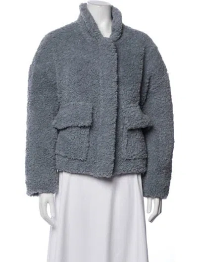 Pre-owned Saks Fifth Avenue Faux Fur Jacket W/ Tags In Blue