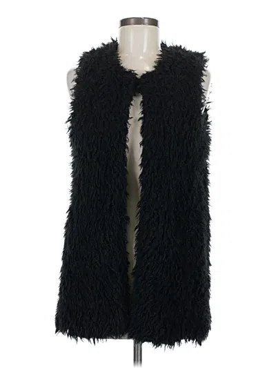 Pre-owned Saks Fifth Avenue Faux Fur Vest In Black