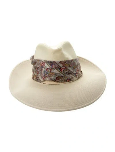 Pre-owned Saks Fifth Avenue Fedora In White